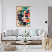 Abstract Modern Kleurrijk Vrouw Poster
