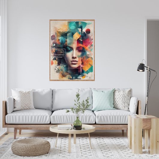 Abstract Modern Kleurrijk Vrouw Poster