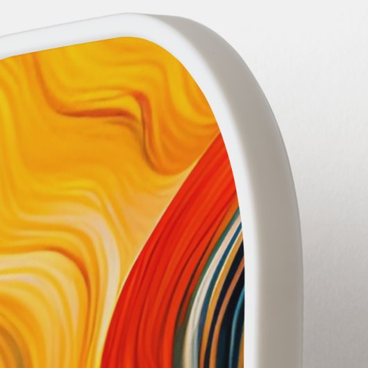 Abstract modern kunstkleurig zwemmonogram pickleball paddle (Links Detail)