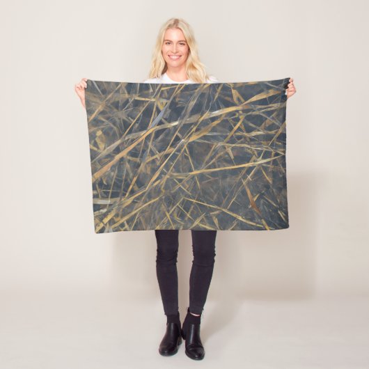 Abstract modern kunstpatroon fleece deken (In situ)