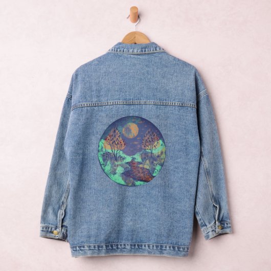 abstract modern landschap denim jacket (Hangar)