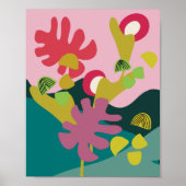 Abstract modern landschapskunst roze boom poster (Voorkant)
