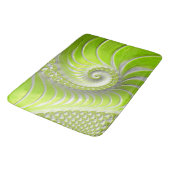 Abstract modern limegroene spiraal fractale badmat (Gekanteld)