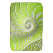 Abstract modern limegroene spiraal fractale badmat (Voorkant Verticaal)