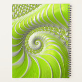 Abstract modern limegroene spiraalfractaal planner (Achterkant)