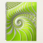 Abstract modern limegroene spiraalfractaal planner (Voorkant)