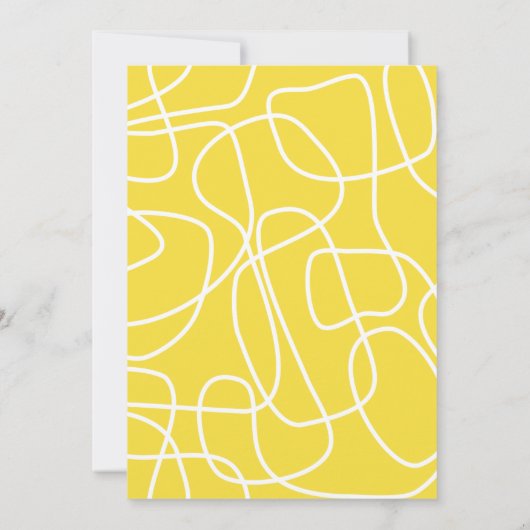 Abstract Modern Line Art Geel Verjaardagsfeest Kaart (Achterkant)