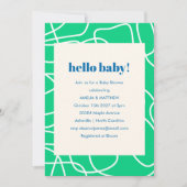 Abstract Modern Line Art Groen Blauw Baby shower Kaart (Voorkant)