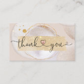 abstract modern manuscript gooit dank u voor orde visitekaartje (Voorkant)