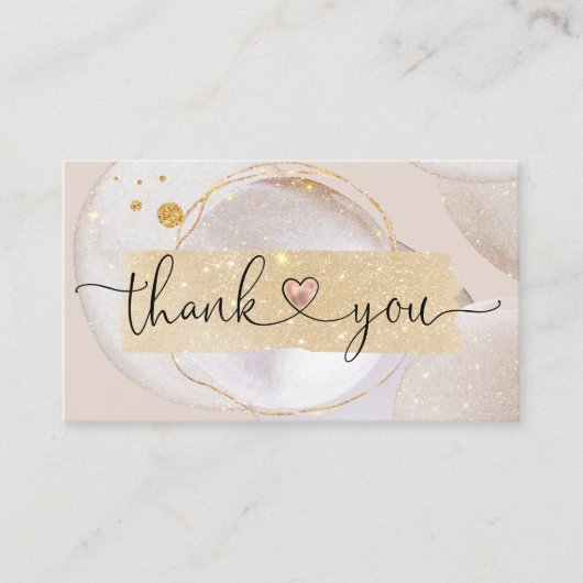 abstract modern manuscript gooit dank u voor orde visitekaartje (Voorkant)