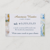 Abstract modern marbelschilderpatroon visitekaartje (Achterkant)