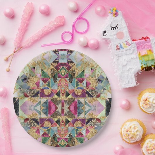 Abstract modern marokkaans - aziatische sierdecora papieren bordje (Feest)