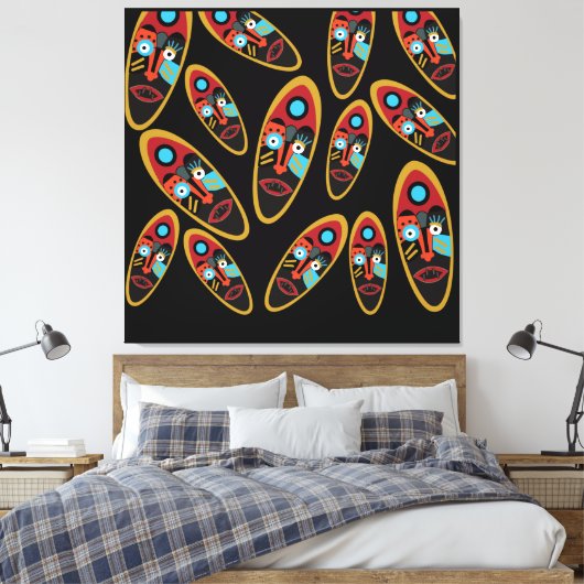 Abstract modern maskerpatroon canvas afdruk (Insitu (Slaapkamer))
