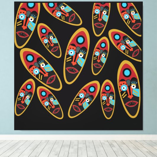 Abstract modern maskerpatroon canvas afdruk (Insitu (Houten vloer))