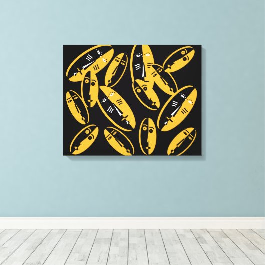 Abstract modern maskerpatroon canvas afdruk (Insitu (Houten vloer))