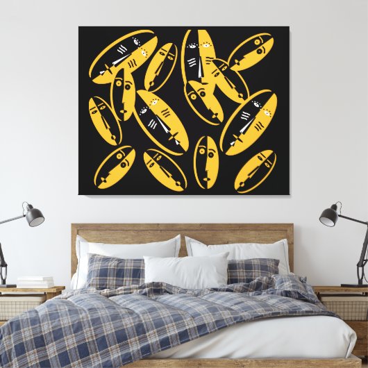 Abstract modern maskerpatroon canvas afdruk (Insitu (Slaapkamer))