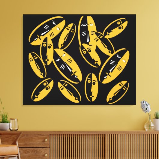 Abstract modern maskerpatroon canvas afdruk (Insitu (Woonkamer))