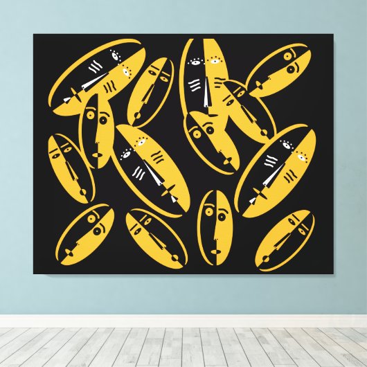 Abstract modern maskerpatroon canvas afdruk (Insitu (Houten vloer))