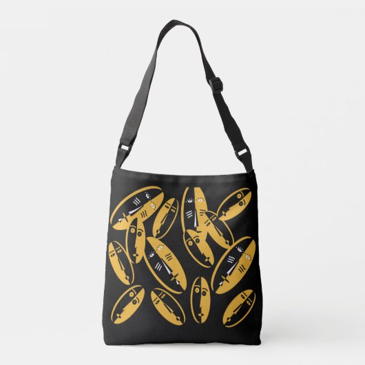 Abstract modern maskerpatroon crossbody tas (Achterkant)