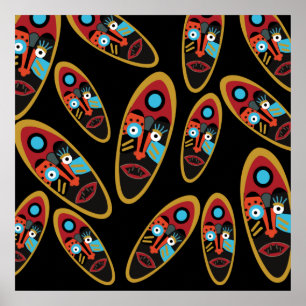 Abstract modern maskerpatroon poster