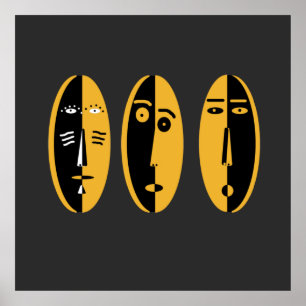 abstract modern maskerpatroon poster