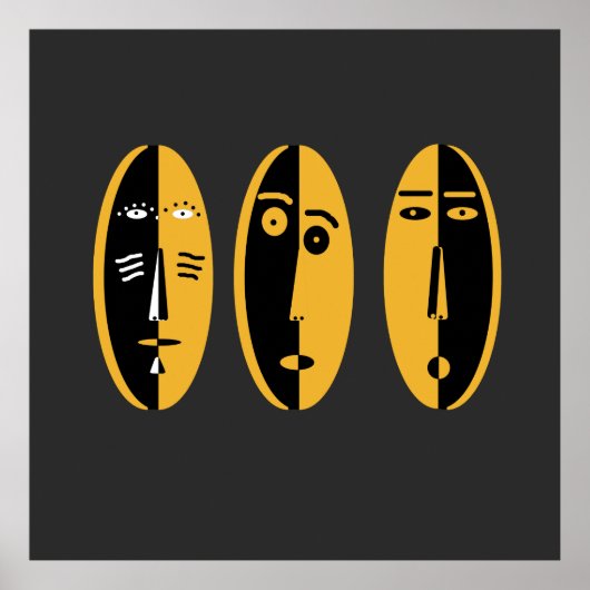 Abstract modern maskerpatroon poster (Voorkant)