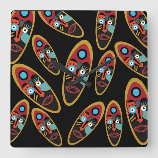 abstract modern maskerpatroon vierkante klok (Voorkant)