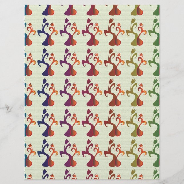 Abstract modern meerkleurig tulp bloemmotief (Voorkant)