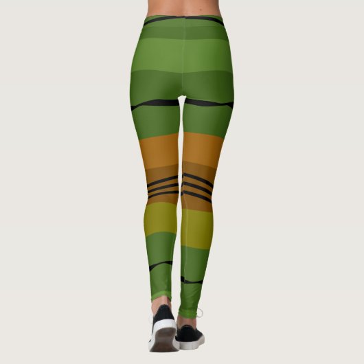 abstract modern meetkundig patroon leggings (Achterkant)