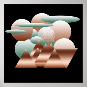 abstract modern meetkundig patroon poster