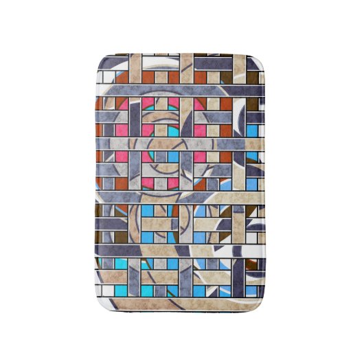 Abstract modern, minimaal kunstlandschap badmat (Voorkant Verticaal)