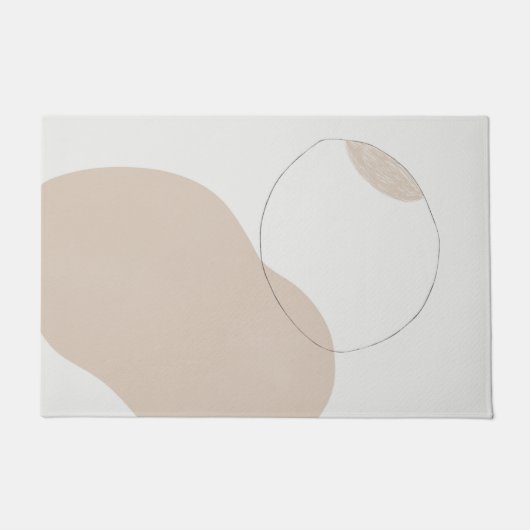 abstract modern, minimalistisch beige doormat deurmat (Voorkant)