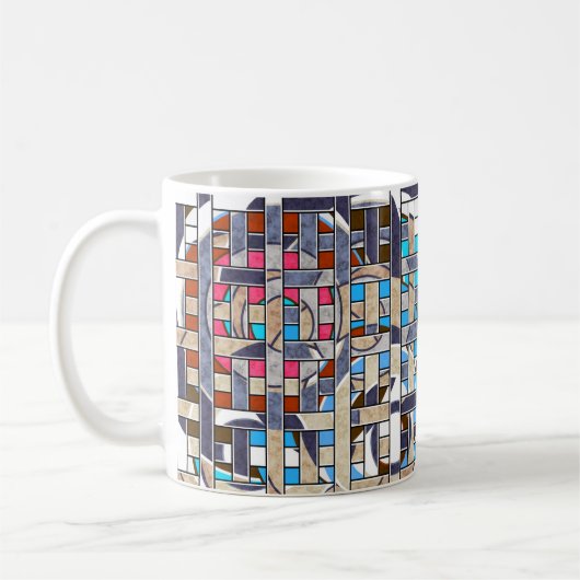 Abstract modern minimalistisch kunstlandschap koffiemok (Links)