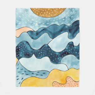 Abstract modern minimalistisch landschap met goude fleece deken