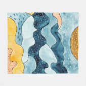 Abstract modern minimalistisch landschap met goude fleece deken (Voorkant (Horizontaal))