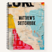 Abstract Modern Monogram Schetsboek Jouw naam Notitieboek (Voorkant)