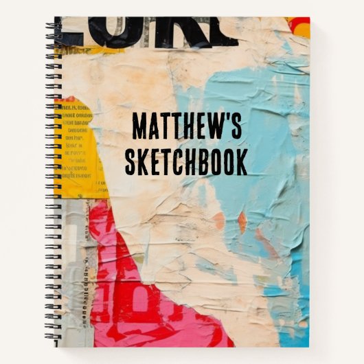 Abstract Modern Monogram Schetsboek Jouw naam Notitieboek (Voorkant)