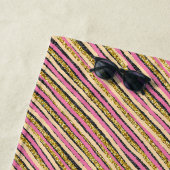 Abstract modern monogram zomerroze goud strandlaken (In situ)