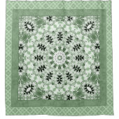 Abstract modern mozaïekaleidoscopisch tegelpatroon douchegordijn (Voorkant)