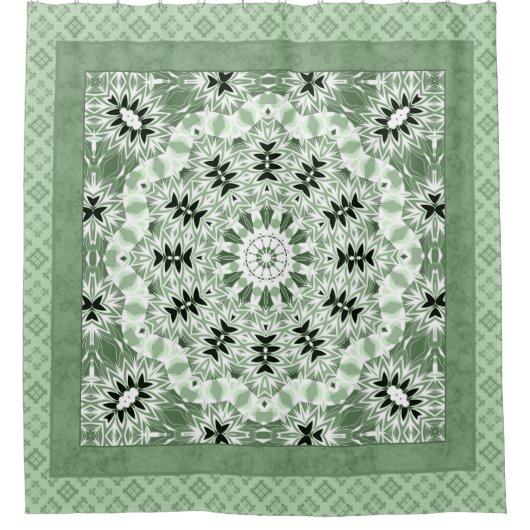 Abstract modern mozaïekaleidoscopisch tegelpatroon douchegordijn (Voorkant)