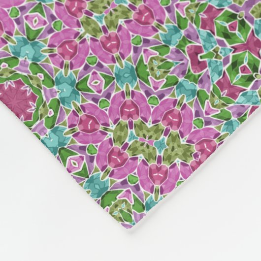 Abstract modern mozaïekaleidoscopisch tegelpatroon fleece deken (Hoek)