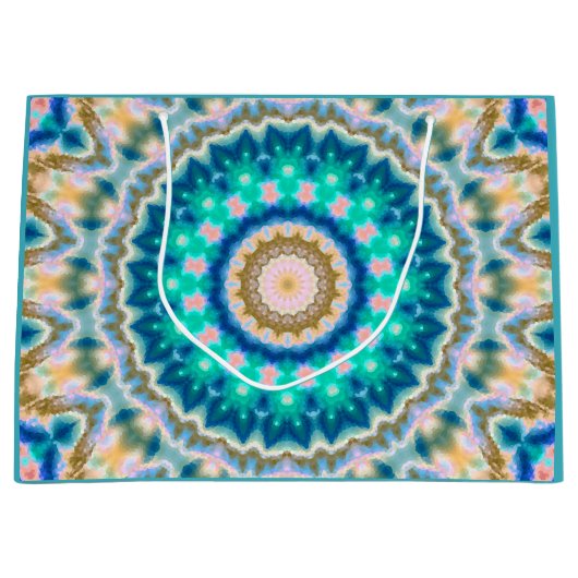 Abstract modern mozaïekaleidoscopisch tegelpatroon groot cadeauzakje (Voorkant)