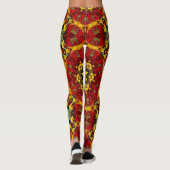 Abstract modern mozaïekaleidoscopisch tegelpatroon leggings (Achterkant)