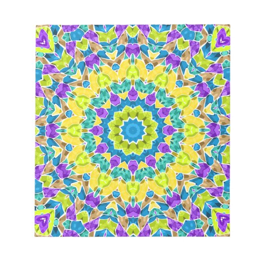 Abstract modern mozaïekaleidoscopisch tegelpatroon notitieblok (Voorkant)