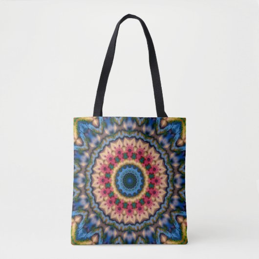 Abstract modern mozaïekaleidoscopisch tegelpatroon tote bag (Voorkant)