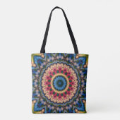 Abstract modern mozaïekaleidoscopisch tegelpatroon tote bag (Achterkant)