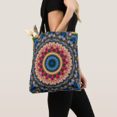 Abstract modern mozaïekaleidoscopisch tegelpatroon tote bag (Dichtbij)
