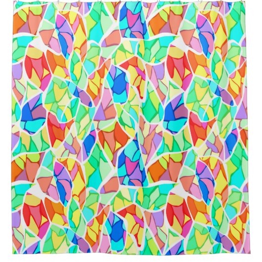 Abstract modern mozaïektegelpatroon van glas helde douchegordijn (Voorkant)