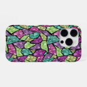 Abstract modern mozaïektegelpatroon van glas helde iPhone hoesje (Achterkant horizontaal)