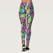 Abstract modern mozaïektegelpatroon van glas helde leggings (Achterkant)